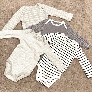 Baby Unisex 6 Months 4 pc Carter’s Striped Long Sleeve Bodysuits